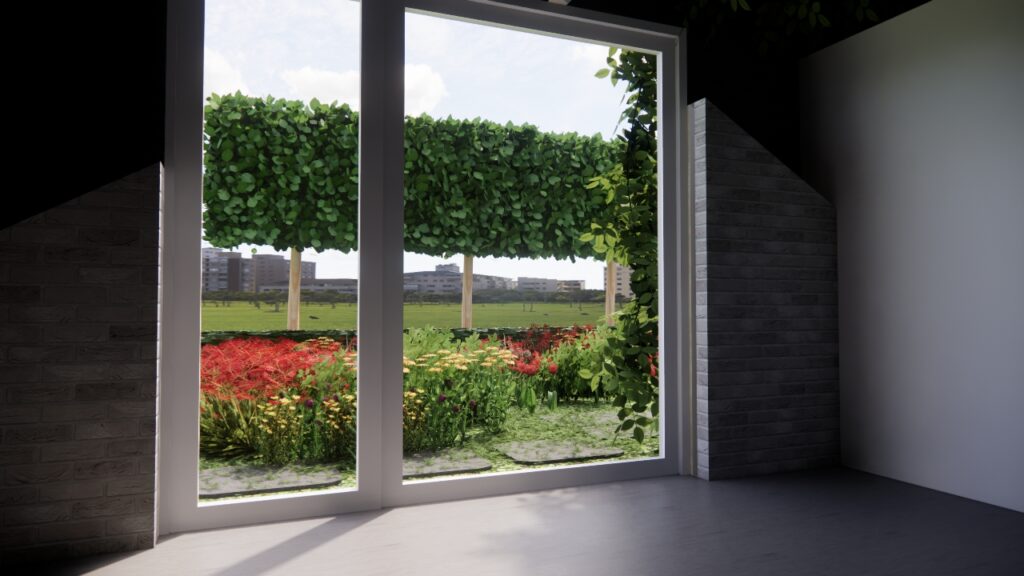 Voortuin vanuit binnen