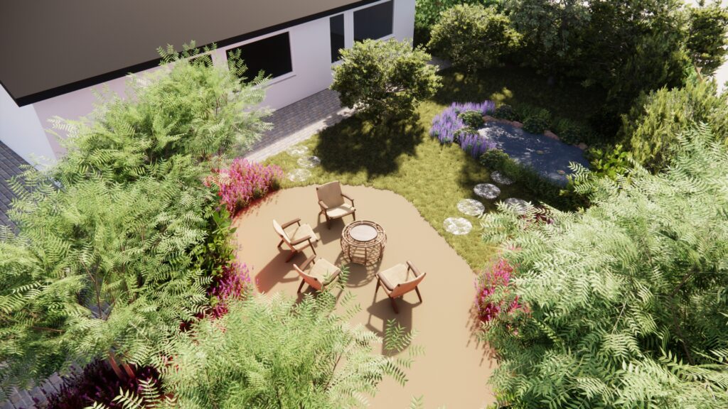 Ontwerp voor een natuurrijke tuin met heerlijk terras